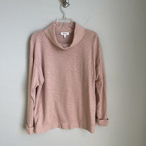 Haven Well Within Pink Cotton Relaxed Boxy Fit Cowl Neck Sweatshirt